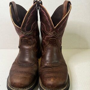 Justin Boots Brown Leather Ankle Booties
